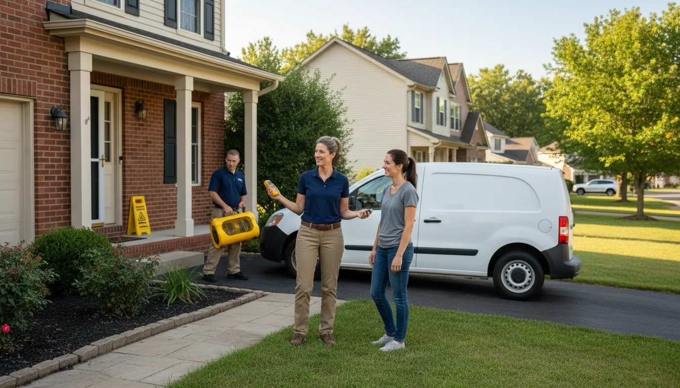 Residential water damage restoration in Midland, PA
